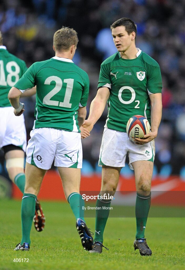 27 February 2010; Ireland's Ronan O'Gara, 21, comes on as a substitute for Jonathan Sexton during the second half. RBS Six Nations Rugby Championship, England v Ireland, Twickenham Stadium, Twickenham, London, England. Picture credit: Brendan Moran / SPORTSFILE