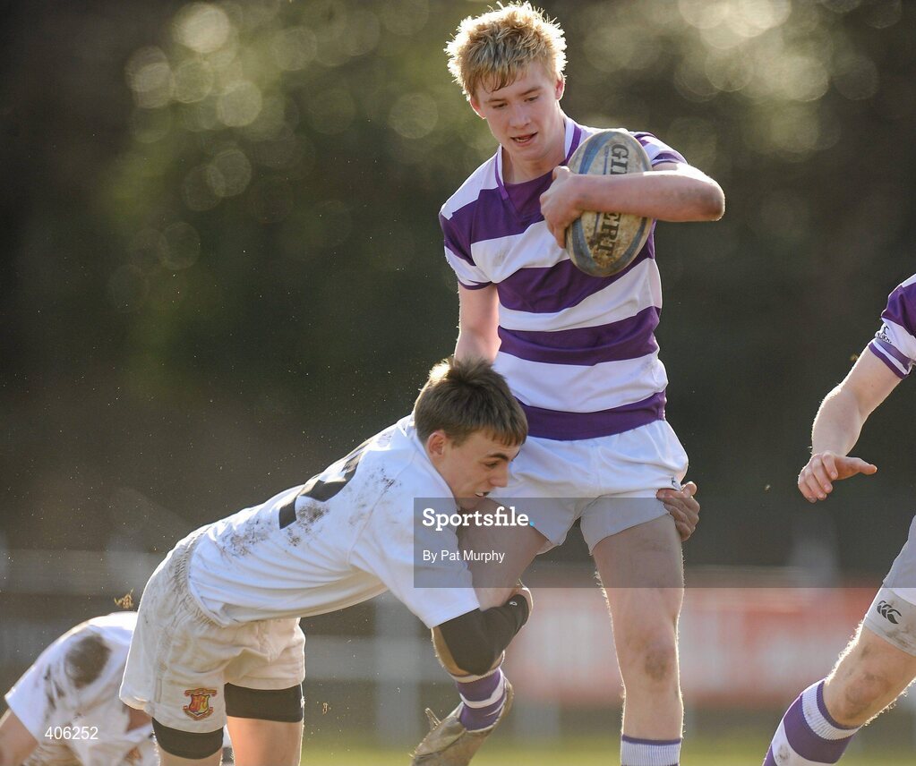 1 March 2010; William Lappin, Clongowes Wood College, in action against Jason Curran, Presentation College Bray. Leinster Schools Junior Cup Quarter-Final, Presentation College Bray v Clongowes Wood College SJ. Lakelands Park, Terenure, Dublin. Picture credit: Pat Murphy / SPORTSFILE