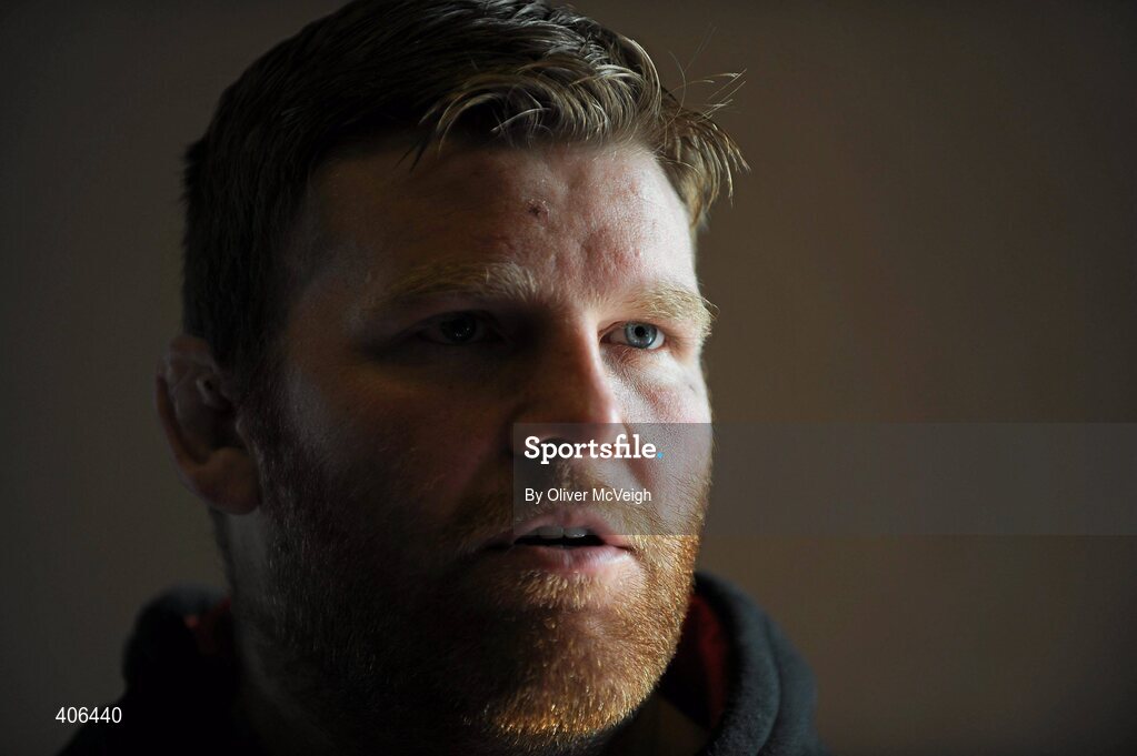 2 March 2010; Ulster's Nigel Brady speaking during a press conference ahead of their Celtic League match against Llanelli Scarlets on Friday. Newforge Country Club, Belfast, Co. Antrim. Picture credit: Oliver McVeigh / SPORTSFILE
