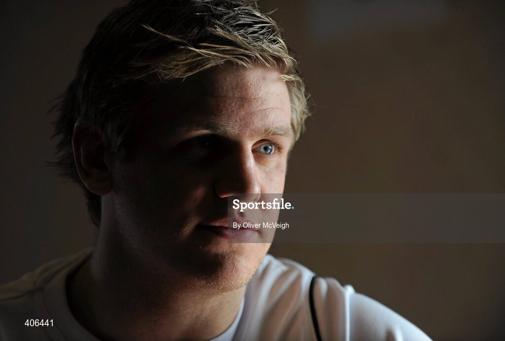2 March 2010; Ulster's Chris Henry speaking during a press conference ahead of their Celtic League match against Llanelli Scarlets on Friday. Newforge Country Club, Belfast, Co. Antrim. Picture credit: Oliver McVeigh / SPORTSFILE