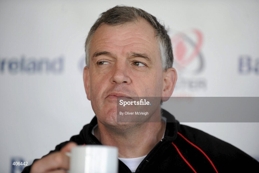 2 March 2010; Ulster head coach Brian McLaughlin during a press conference ahead of their Celtic League match against Llanelli Scarlets on Friday. Newforge Country Club, Belfast, Co. Antrim. Picture credit: Oliver McVeigh / SPORTSFILE