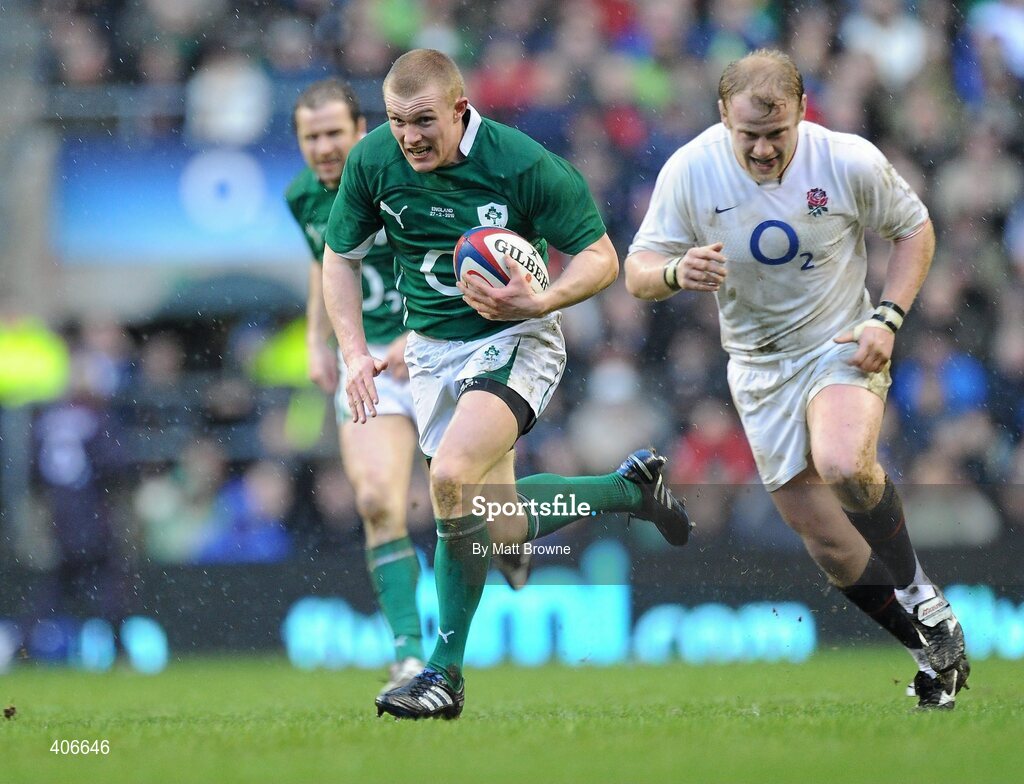 27 February 2010; Keith Earls, Ireland. RBS Six Nations Rugby Championship, England v Ireland, Twickenham Stadium, Twickenham, London, England. Picture credit: Matt Browne / SPORTSFILE