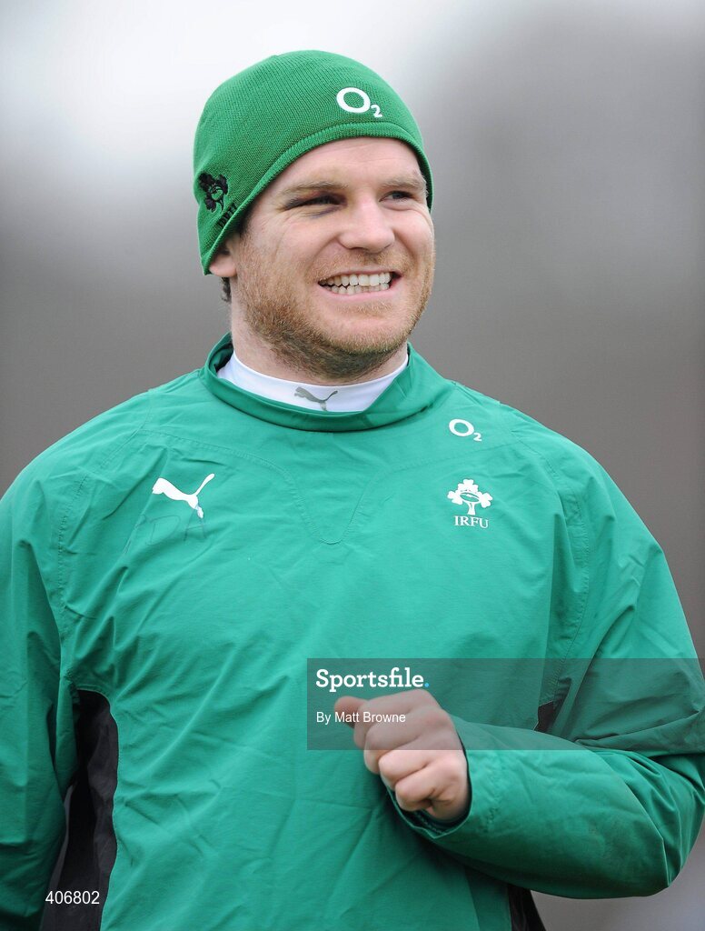 3 March 2010; Ireland's Gordon D'Arcy during rugby squad training ahead of their RBS Six Nations Rugby Championship game against Wales on Saturday week. Carton House, Maynooth, Co. Kildare. Picture credit: Matt Browne / SPORTSFILE