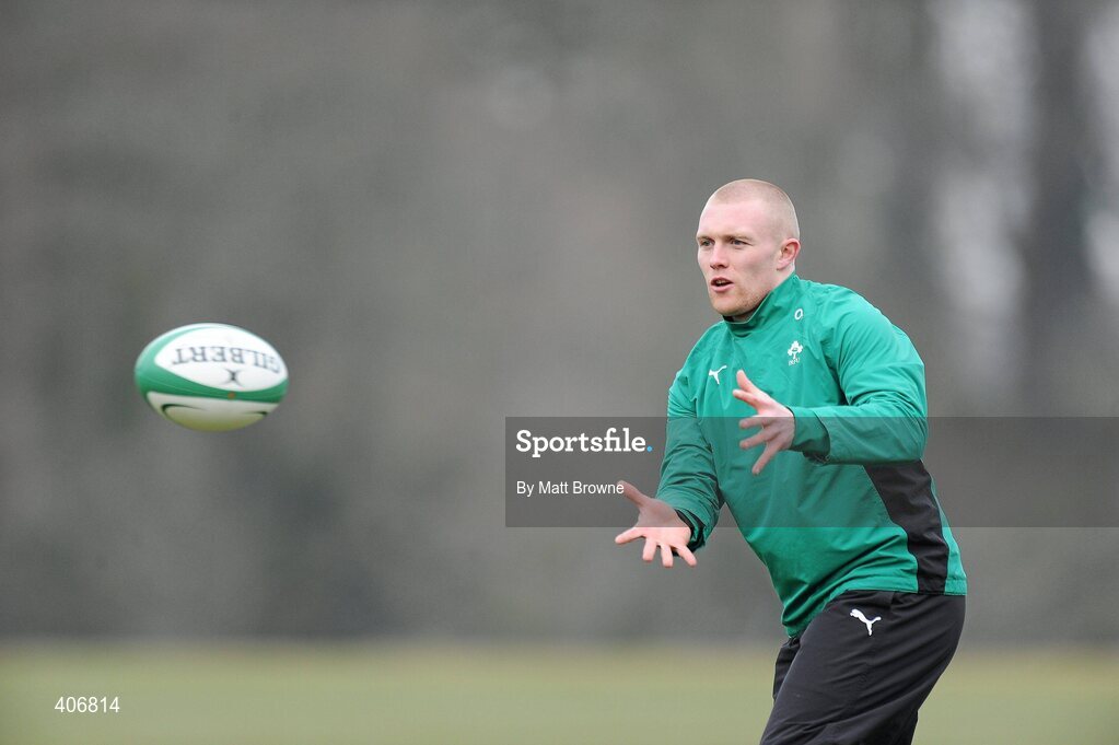 3 March 2010; Ireland's Keith Earls in action during rugby squad training ahead of their RBS Six Nations Rugby Championship game against Wales on Saturday week. Carton House, Maynooth, Co. Kildare. Picture credit: Matt Browne / SPORTSFILE
