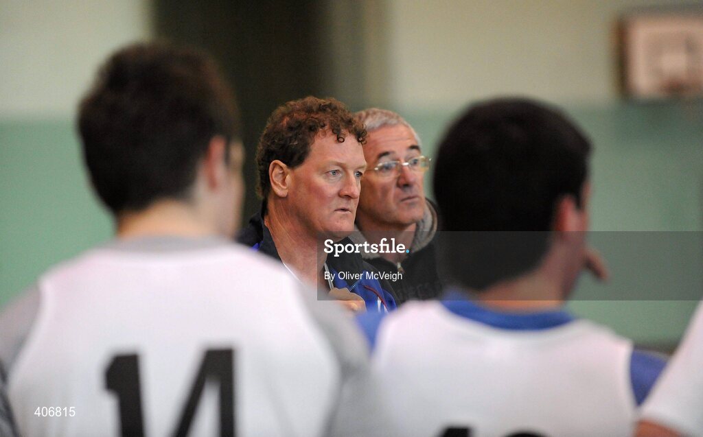 3 March 2010; Ricky Nixon, Managing Director of Flying Start, left, along with Francis Jackson, Ricmond Club, during a Ricky Nixon AFL trial day. Gormanston College, Gormanston, Co. Meath. Picture credit: Oliver McVeigh / SPORTSFILE