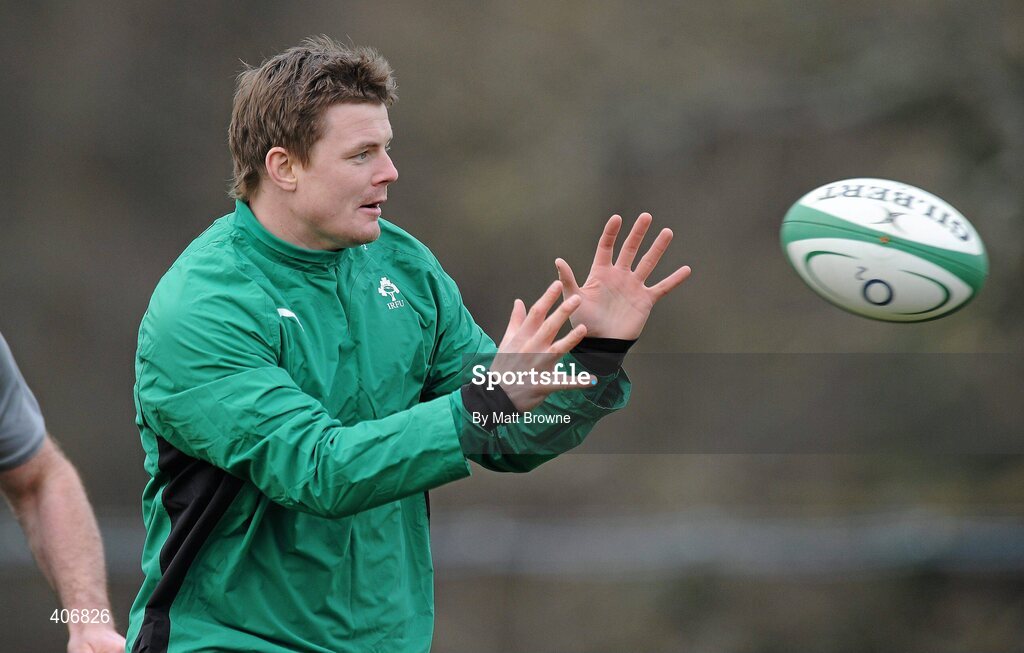 3 March 2010; Ireland's Brian O'Driscoll in action during rugby squad training ahead of their RBS Six Nations Rugby Championship game against Wales on Saturday week. Carton House, Maynooth, Co. Kildare. Picture credit: Matt Browne / SPORTSFILE