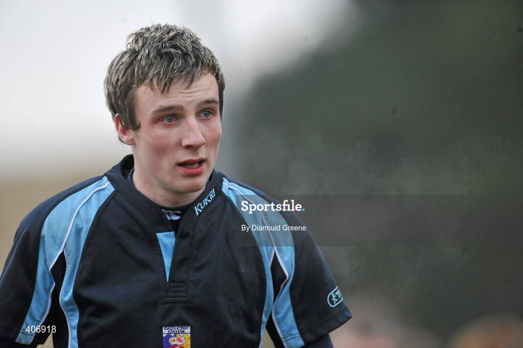 3 March 2010; A dejected Padraig Quinn, Castletroy, after the game. Avonmore Munster Rugby Schools Senior Cup Semi-Final, Rockwell v Castletroy College, Clanwilliam Park, Tipperary Town, Tipperary. Picture credit: Diarmuid Greene / SPORTSFILE