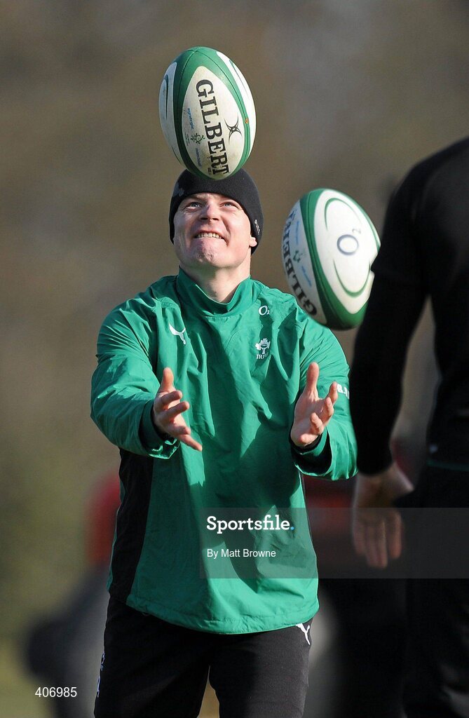 4 March 2010; Ireland's Brian O'Driscoll in action during rugby squad training ahead of their RBS Six Nations Rugby Championship game against Wales on Saturday week. Carton House, Maynooth, Co. Kildare. Picture credit: Matt Browne / SPORTSFILE