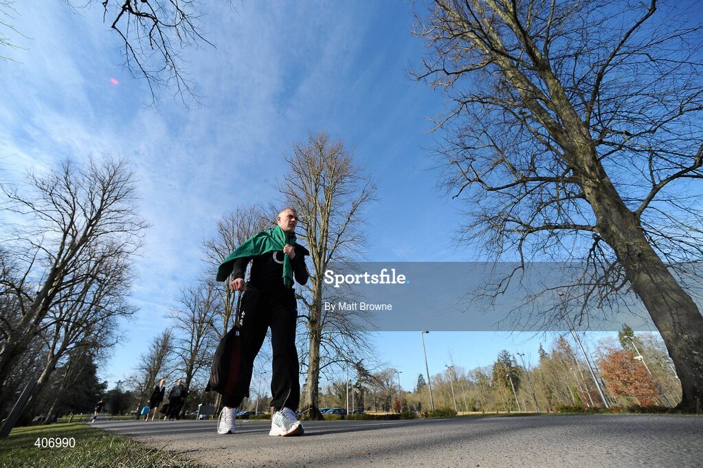 4 March 2010; Ireland's Keith Earls on his way to squad training ahead of their RBS Six Nations Rugby Championship game against Wales on Saturday week. Carton House, Maynooth, Co. Kildare. Picture credit: Matt Browne / SPORTSFILE