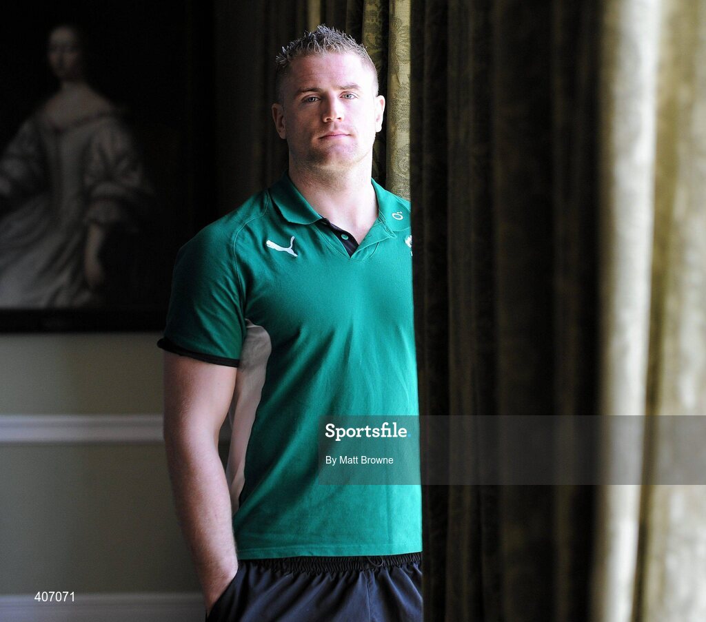 4 March 2010; Ireland's Jamie Heaslip after rugby squad training ahead of their RBS Six Nations Rugby Championship game against Wales on Saturday week. Carton House, Maynooth, Co. Kildare. Picture credit: Matt Browne / SPORTSFILE