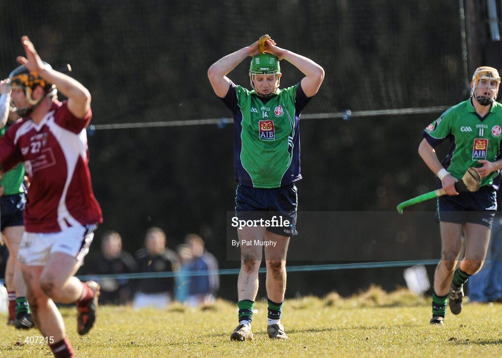 5 March 2010; Joe Canning, Limerick IT, reacts after missing a late free. Ulster Bank Fitzgibbon Cup Semi-Final, National University of Ireland, Galway v Limerick Institute of Technology, Dangan GAA Grounds, Dangan, Co. Galway. Picture credit: Pat Murphy / SPORTSFILE