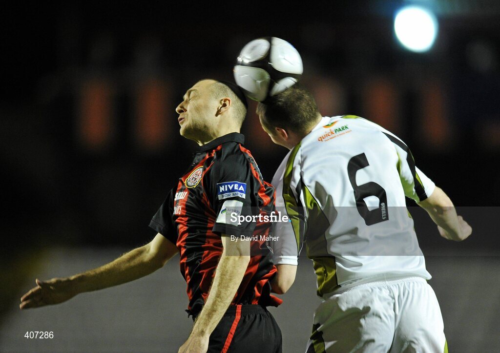 5 March 2010; Mark Quigley, Bohemians, in action against Kenny Browne, Sporting Fingal. Airtricity League, Premier Division, Bohemians v Sporting Fingal, Dalymount Park, Dublin. Picture credit: David Maher / SPORTSFILE