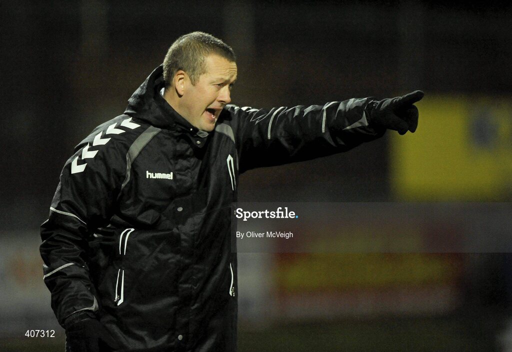 5 March 2010; Cork City Foras Co-op manager Tommy Dunne reacts on the sideline. Airtricity League, Premier Division, Derry City v Cork City Foras Co-op, Brandywell Stadium, Derry. Picture credit: Oliver McVeigh / SPORTSFILE