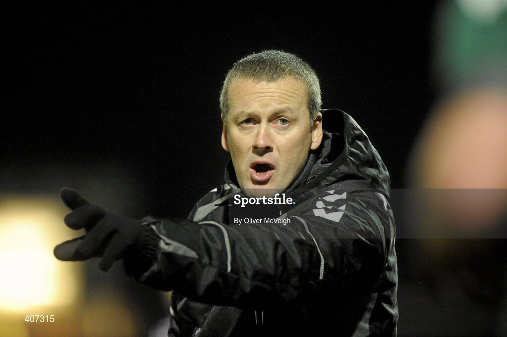 5 March 2010; Cork City Foras Co-op manager Tommy Dunne reacts on the sideline. Airtricity League, Premier Division, Derry City v Cork City Foras Co-op, Brandywell Stadium, Derry. Picture credit: Oliver McVeigh / SPORTSFILE
