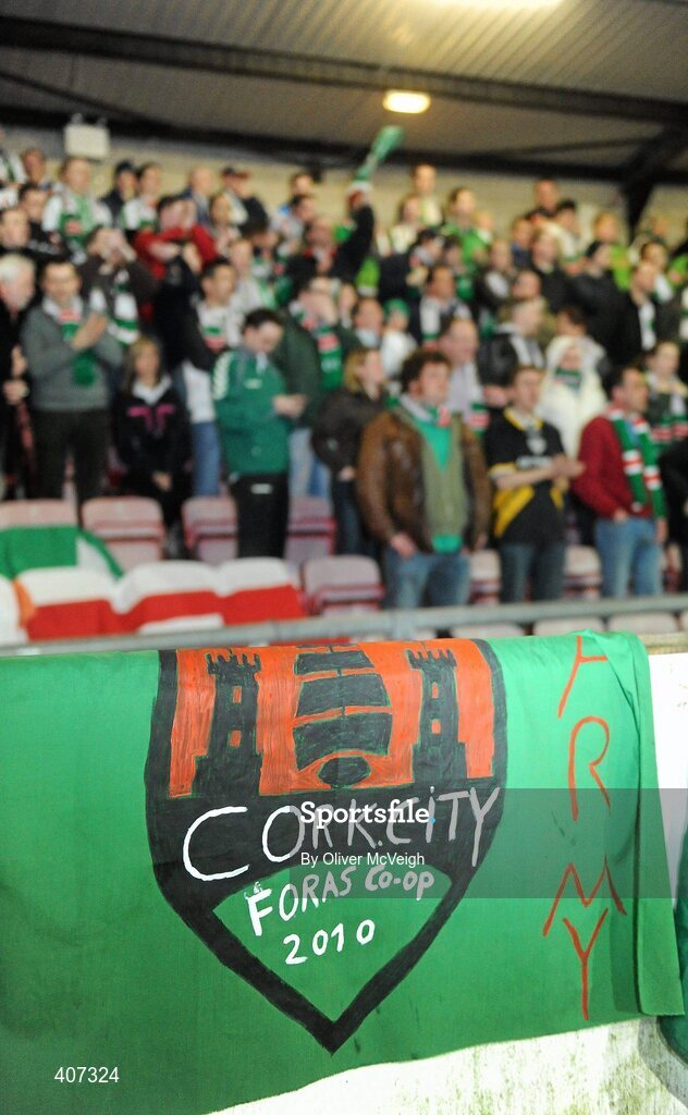 5 March 2010; A general view of Cork City Foras Co-op fans in the away section. Airtricity League, Premier Division, Derry City v Cork City Foras Co-op, Brandywell Stadium, Derry. Picture credit: Oliver McVeigh / SPORTSFILE