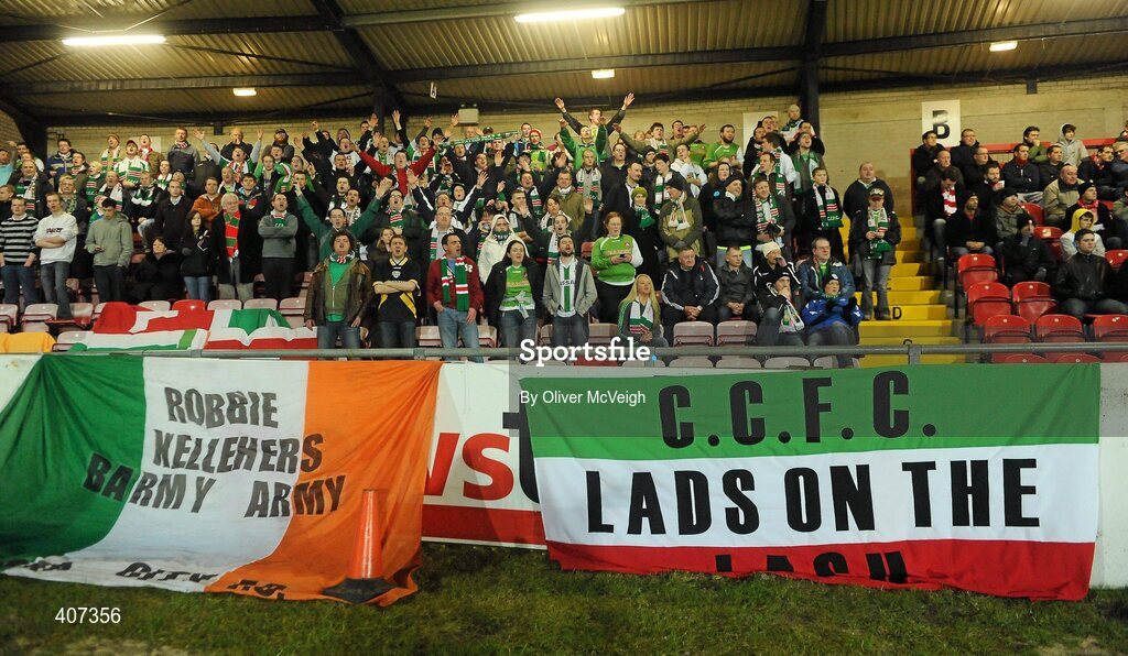 5 March 2010; A general view of Cork City Foras Co-op fans in the away section. Airtricity League, Premier Division, Derry City v Cork City Foras Co-op, Brandywell Stadium, Derry. Picture credit: Oliver McVeigh / SPORTSFILE