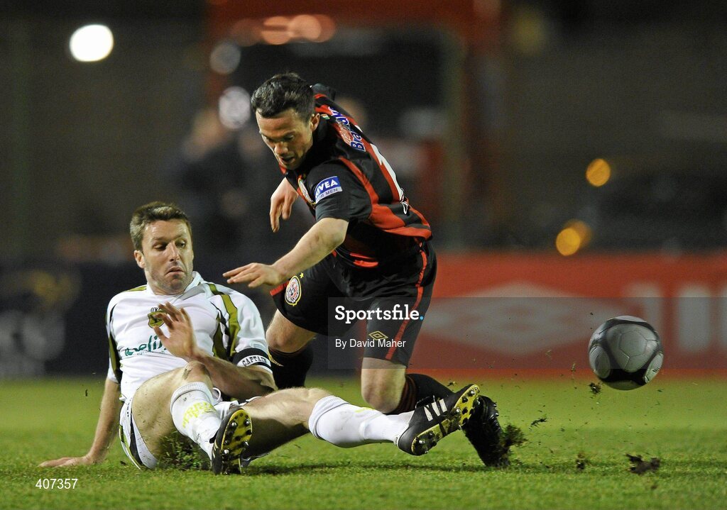 5 March 2010; Shaun Maher, Sporting Fingal, in action against Raffaele Cretaro, Bohemians. Airtricity League, Premier Division, Bohemians v Sporting Fingal, Dalymount Park, Dublin. Picture credit: David Maher / SPORTSFILE