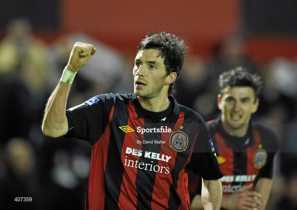 5 March 2010; Killian Brennan, Bohemians, celebrates after scoring his side's first goal. Airtricity League, Premier Division, Bohemians v Sporting Fingal, Dalymount Park, Dublin. Picture credit: David Maher / SPORTSFILE