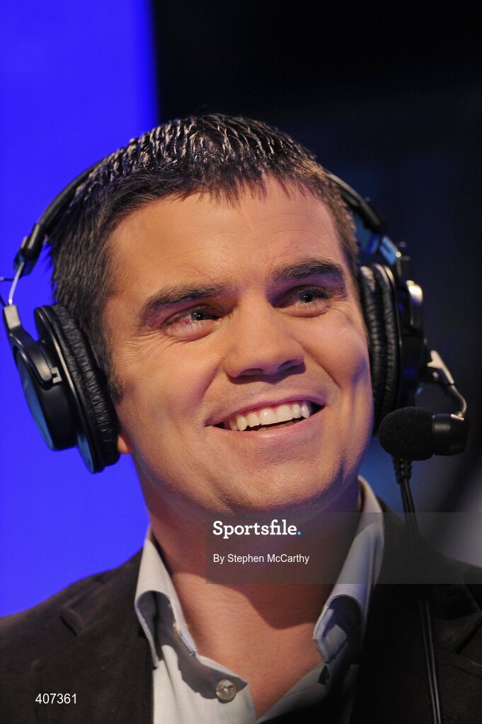 5 March 2010; Recently retired and former WBA Super Bantamweight World Champion Bernard Dunne gives his input to RTE's coverage of the eveings boixng. National Men's & Women's Elite National Championships 2010 Finals - Friday, National Stadium, Dublin. Picture credit: Stephen McCarthy / SPORTSFILE