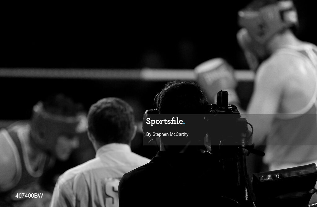 5 March 2010; A general view of the action between Con Sheehan, Clonmel, and Alan Reynolds, Ballinacarrow, during their elite 91kg final bout. National Men's & Women's Elite National Championships 2010 Finals - Friday, National Stadium, Dublin. Picture credit: Stephen McCarthy / SPORTSFILE