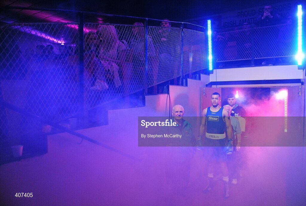 5 March 2010; Tommy McCarthy, Oliver Plunketts, makes his way to the ring for his elite 81kg final bout with Kenny Egan, Neilstown. National Men's & Women's Elite National Championships 2010 Finals - Friday, National Stadium, Dublin. Picture credit: Stephen McCarthy / SPORTSFILE