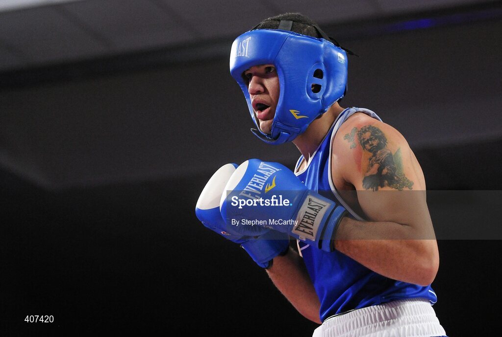 5 March 2010; Tommy McCarthy, Oliver Plunketts, during his elite 81kg final bout with Kenny Egan, Neilstown. National Men's & Women's Elite National Championships 2010 Finals - Friday, National Stadium, Dublin. Picture credit: Stephen McCarthy / SPORTSFILE