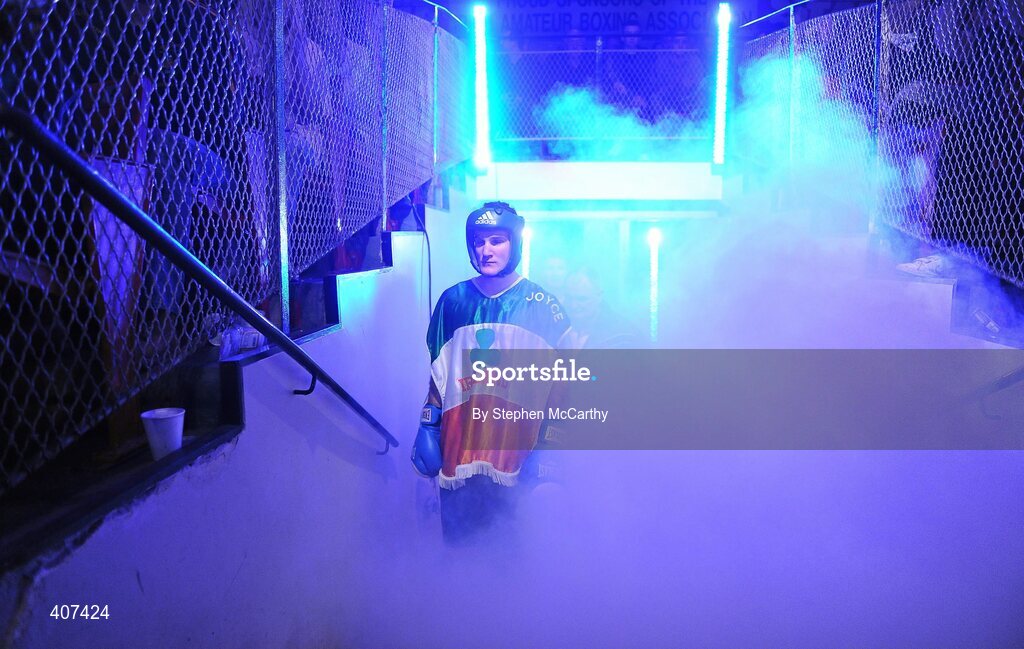 5 March 2010; John Joe Joyce, St Michaels Athy, makes his way to the ring for his elite 69kg final bout with Willie McLoughlin, Illies Golden Gloves. National Men's & Women's Elite National Championships 2010 Finals - Friday, National Stadium, Dublin. Picture credit: Stephen McCarthy / SPORTSFILE