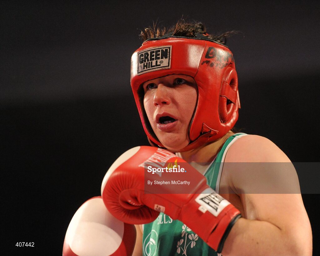 5 March 2010; Sinead Kavanagh, Drimnagh, Ireland, in action against Tetyana Ivashenko, Ukraine, during their women's 75kg special bout. National Men's & Women's Elite National Championships 2010 Finals - Friday, National Stadium, Dublin. Picture credit: Stephen McCarthy / SPORTSFILE