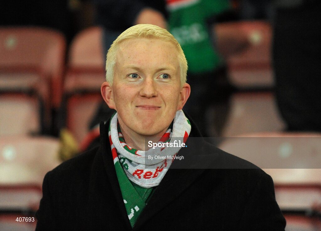 5 March 2010; Cork City Foras Co-op Chairman, John O'Sullivan, among the fans. Airtricity League, Premier Division, Derry City v Cork City Foras Co-op, Brandywell Stadium, Derry. Picture credit: Oliver McVeigh / SPORTSFILE