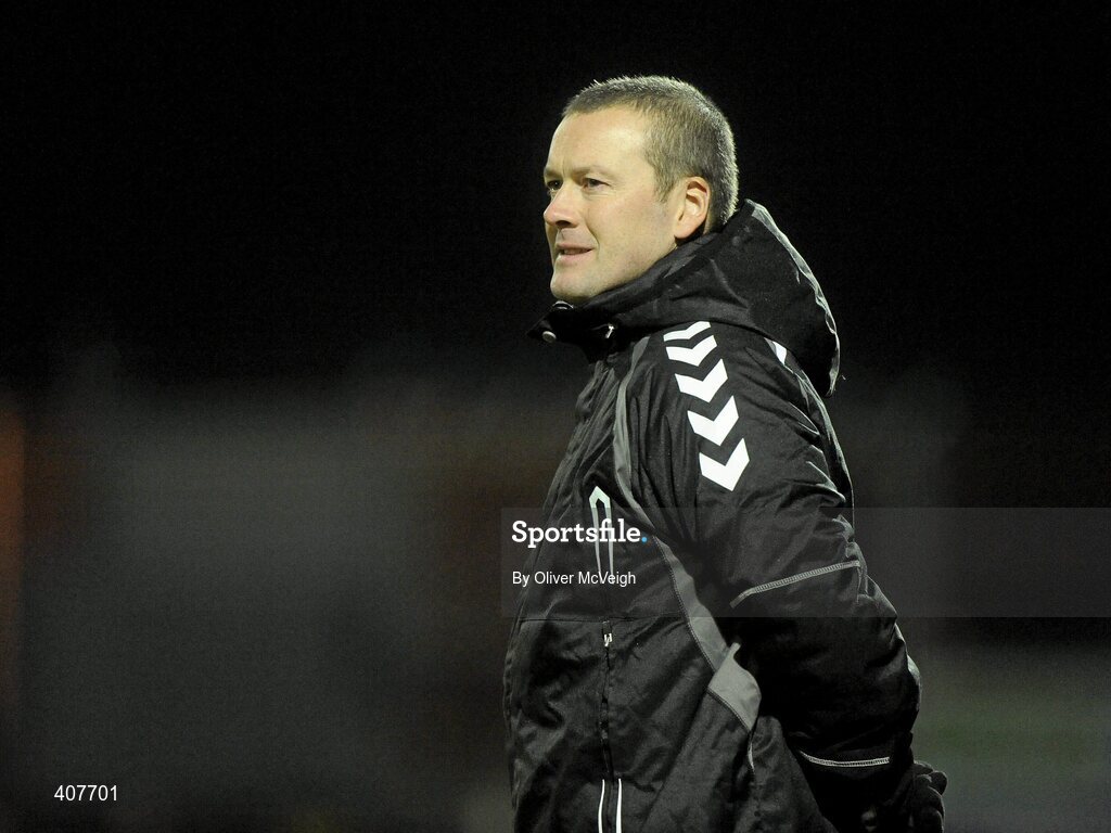5 March 2010; Cork City Foras Co-op manager, Tommy Dunne, reacts on the sideline. Airtricity League, Premier Division, Derry City v Cork City Foras Co-op, Brandywell Stadium, Derry. Picture credit: Oliver McVeigh / SPORTSFILE