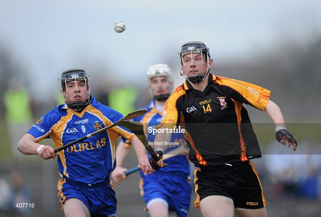 6 March 2010; Kevin Downes, Ard Scoil Ris, in action against Pat Ralph, Thurles CBS. Harty Cup Final replay, Thurles CBS v Ard Scoil Ris, McDonagh Park, Nenagh, Co. Tipperary. Picture credit: Matt Browne / SPORTSFILE