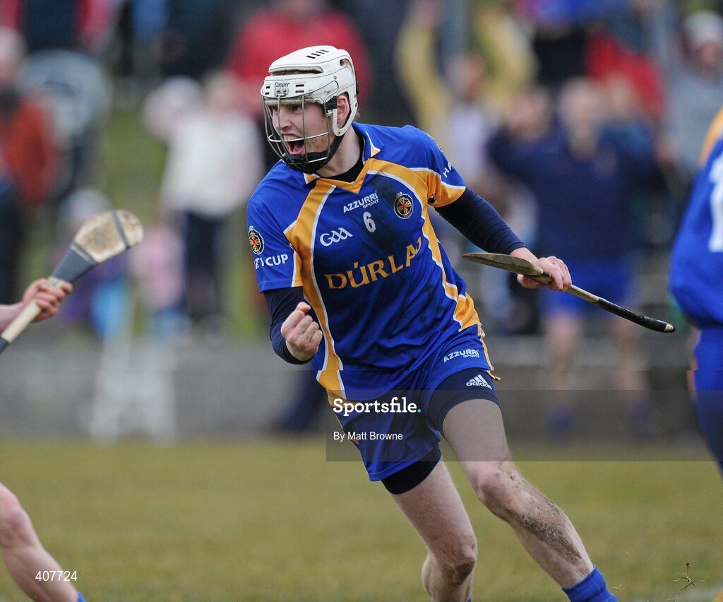 6 March 2010; Denis Maher, Thurles CBS, celebrates after scoring a penalty against Ard Scoil Ris. Harty Cup Final replay, Thurles CBS v Ard Scoil Ris, McDonagh Park, Nenagh, Co. Tipperary. Picture credit: Matt Browne / SPORTSFILE