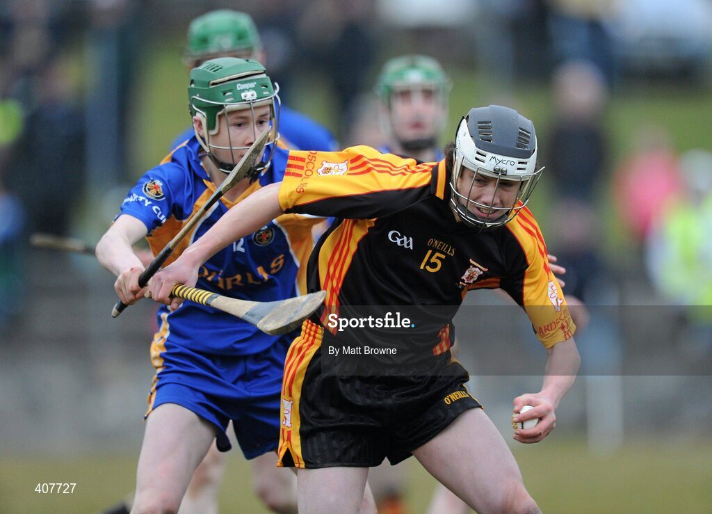 6 March 2010; Adrian Breen, Ard Scoil Ris, in action against John Bergin, Thurles CBS. Harty Cup Final replay, Thurles CBS v Ard Scoil Ris, McDonagh Park, Nenagh, Co. Tipperary. Picture credit: Matt Browne / SPORTSFILE