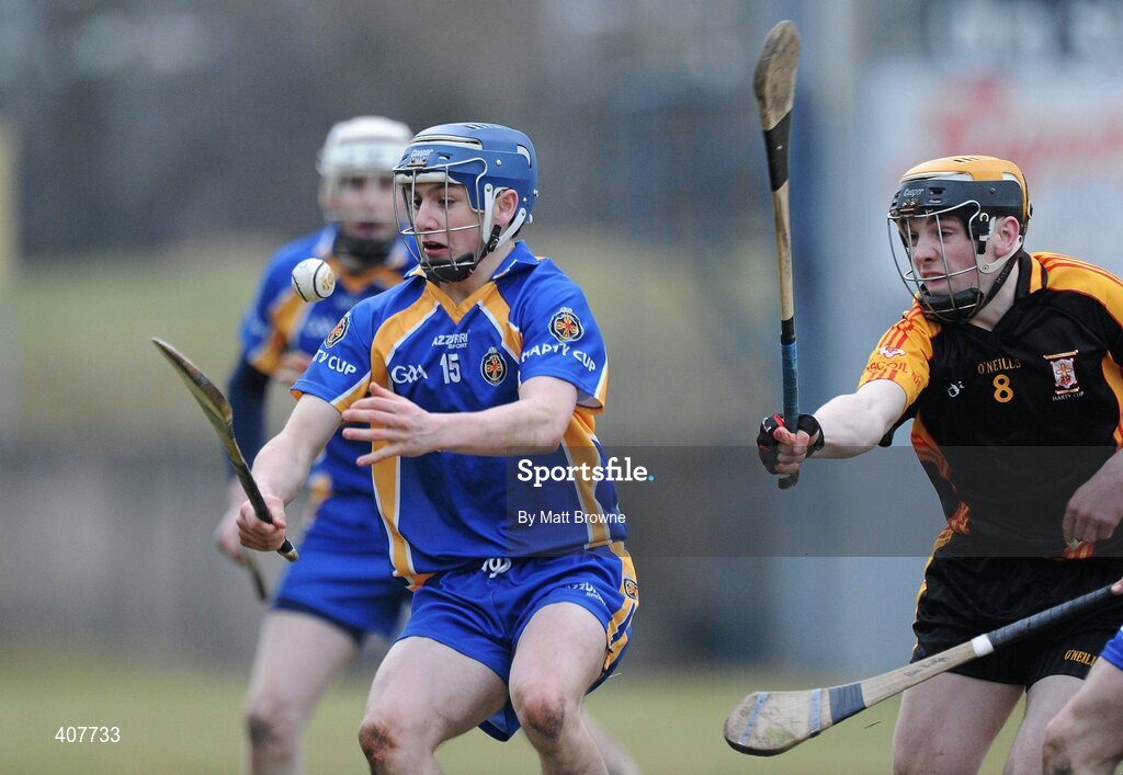 6 March 2010; Mike O'Brien, Thurles CBS, in action against Sean O'Brien, Ard Scoil Ris. Harty Cup Final replay, Thurles CBS v Ard Scoil Ris, McDonagh Park, Nenagh, Co. Tipperary. Picture credit: Matt Browne / SPORTSFILE