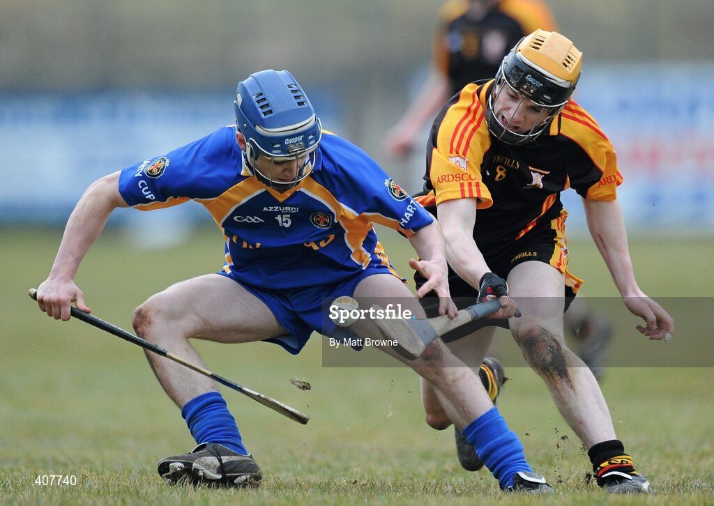 6 March 2010; Mike O'Brien, Thurles CBS, in action against Sean O'Brien, Ard Scoil Ris. Harty Cup Final replay, Thurles CBS v Ard Scoil Ris, McDonagh Park, Nenagh, Co. Tipperary. Picture credit: Matt Browne / SPORTSFILE