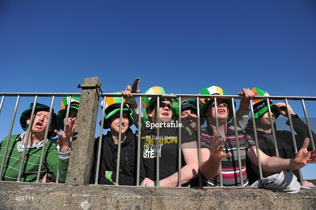7 March 2010; Donegal supporters during the game against Kildare. Allianz GAA Football National League, Division 2, Round 3, Kildare v Donegal, St Conleth's Park, Newbridge, Co. Kildare. Picture credit: David Maher / SPORTSFILE