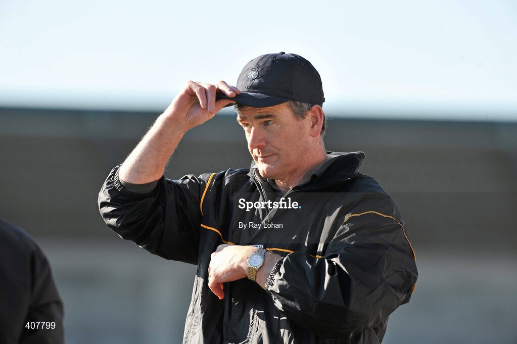 7 March 2010; St. Patrick's College manager Colm O'Rourke during the game. Leinster Colleges SFC Final, St. Patrick's College, Navan, Co Meath v Colaiste Eoin, Stillorgan, Dublin, Parnell Park, Dublin. Picture credit: Ray Lohan / SPORTSFILE