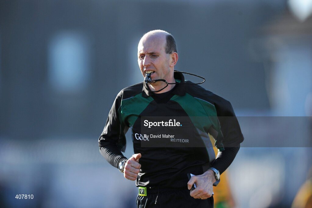 7 March 2010; Referee Michael Collins during the game between Kildare and  Donegal. Allianz GAA Football National League, Division 2, Round 3, Kildare v Donegal, St Conleth's Park, Newbridge, Co. Kildare. Picture credit: David Maher / SPORTSFILE