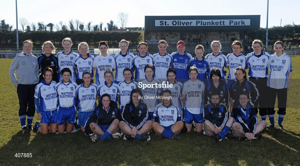 7 March 2010; The Monaghan squad. Bord Gais Energy Ladies National Football League Division 1 Round 4, Monaghan v Mayo Emyvale, Co. Monaghan. Picture credit: Oliver McVeigh / SPORTSFILE