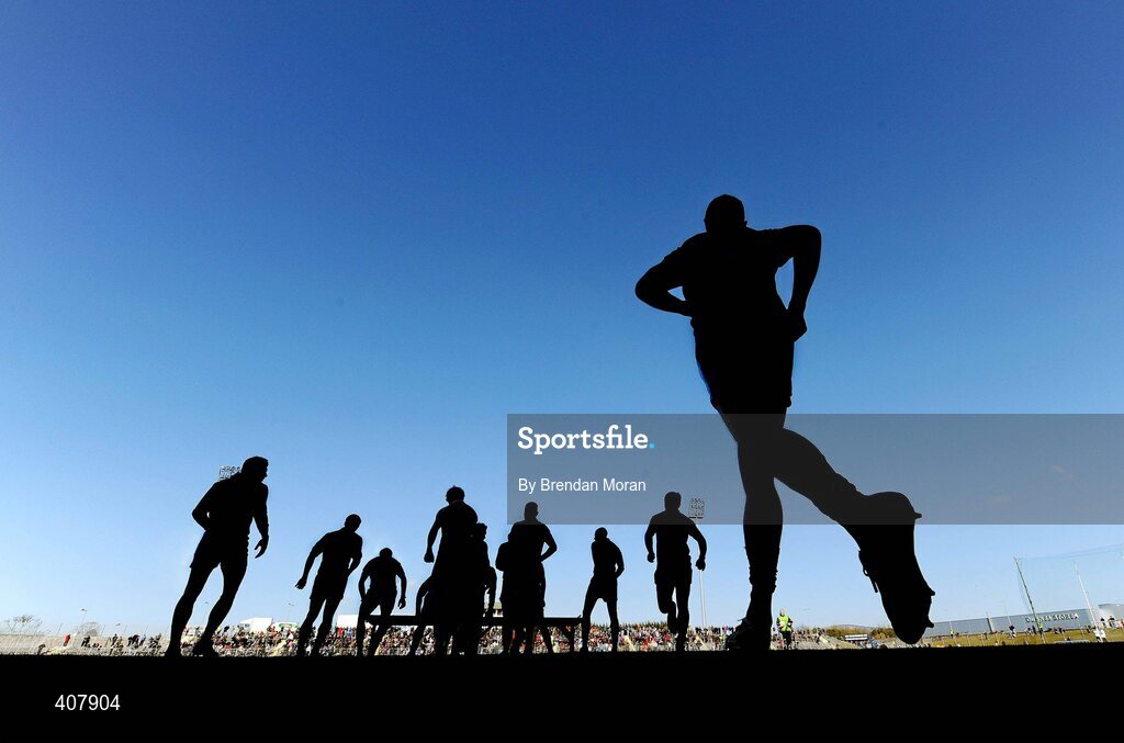 7 March 2010; The Kerry team make their way out onto the pitch to have their team photograph taken before the game. Allianz GAA Football National League, Division 1, Round 3, Kerry v Derry, Austin Stack Park, Tralee, Co. Kerry. Picture credit: Brendan Moran / SPORTSFILE
