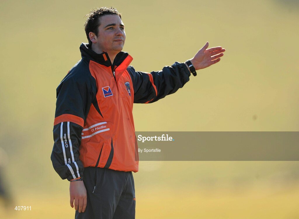 7 March 2010; Armagh manager Ryan McConville during the game. Bord Gais Energy Ladies National Football League Division 2 Round 4, Armagh v Meath, Cullaville, Co. Armagh. Photo by Sportsfile