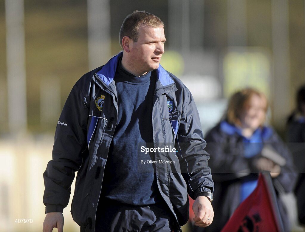 7 March 2010; Monaghan manager, Barry McLoughlin, on the sideline. Bord Gais Energy Ladies National Football League Division 1 Round 4, Monaghan v Mayo Emyvale, Co. Monaghan. Picture credit: Oliver McVeigh / SPORTSFILE