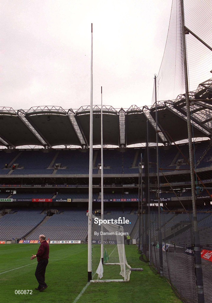 16 April 2001; The canal end goalmouth before the AIB All-Ireland Senior Club Hurling Championship Final match between Athenry and Graigue Ballycallan at Croke Park in Dublin. Photo by Damien Eagers/Sportsfile
