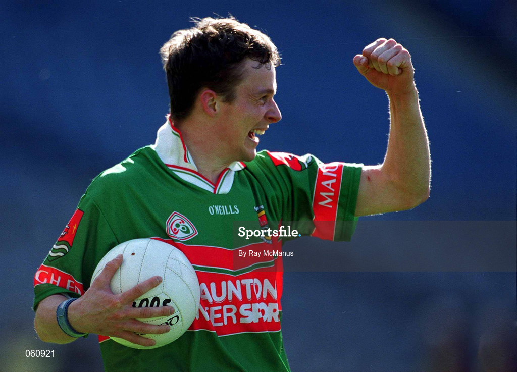29 April 2001; Ray Connelly of Mayo celebrates after the Allianz GAA National Football League Division 1 Final match betweem Mayo and Galway at Croke Park in Dublin. Photo by Ray McManus/Sportsfile