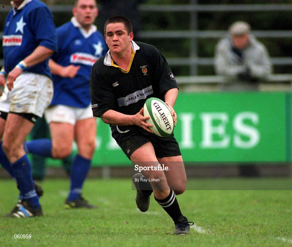 21 April 2001; Ajay Derwin of Ballymena during the AIB All-Ireland League Division 1 match between St Mary's College and Ballymena at Templeville Road in Dublin. Photo by Ray Lohan/Sportsfile