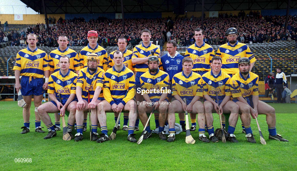 29 April 2001; The Clare team before the Allianz GAA National Hurling League Division 1 Semi-Final match between Clare and Kilenny at Semple Stadium in Thurles, Tipperary. Photo by Brendan Moran/Sportsfile
