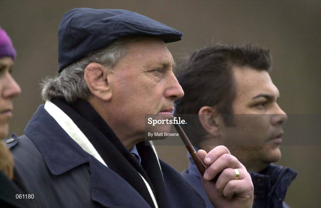 14 April 2001; Former Ireland rugby player Willie John McBride during the AIB League Division One match between Ballymena and Galwegians at Ballymena Rugby Club in Antrim. Photo by Matt Browne/Sportsfile