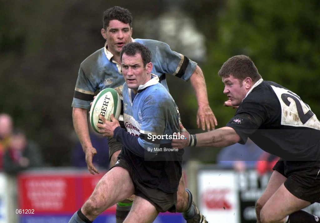 14 April 2001; Eric Elwood of Galwegians during the AIB League Division One match between Ballymena and Galwegians at Ballymena Rugby Club in Antrim. Photo by Matt Browne/Sportsfile