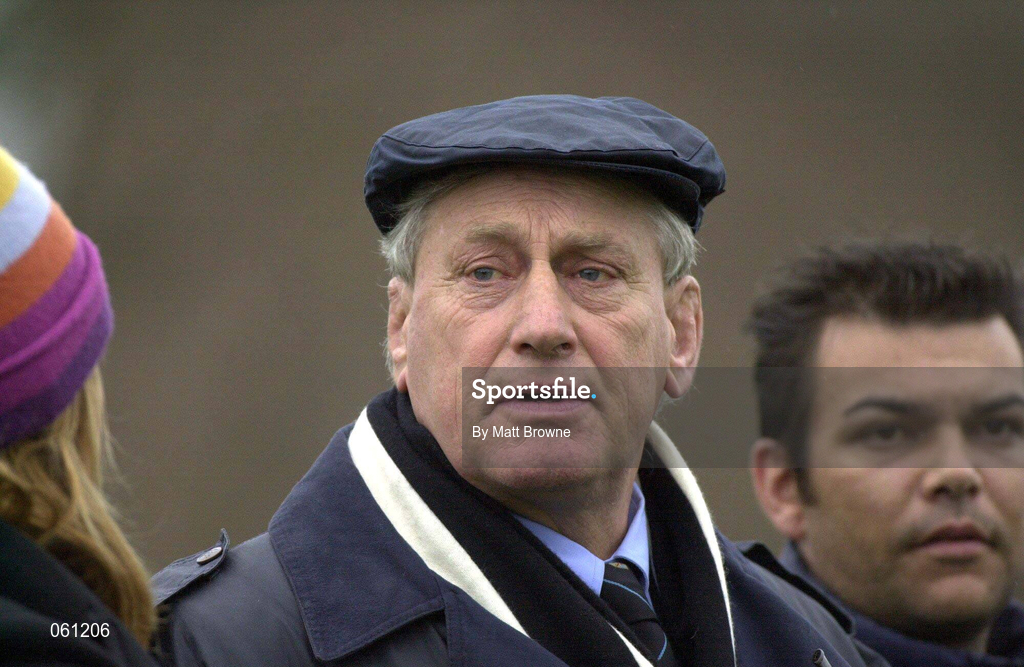 14 April 2001; Former Ireland rugby player Willie John McBride during the AIB League Division One match between Ballymena and Galwegians at Ballymena Rugby Club in Antrim. Photo by Matt Browne/Sportsfile