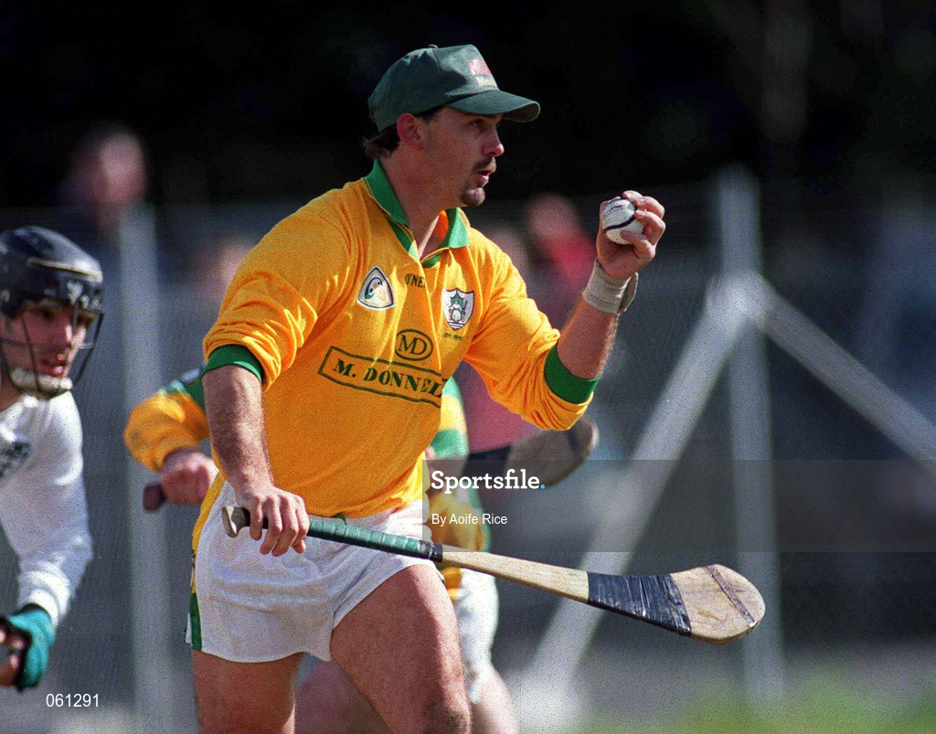 29 April 2001; Mark Gannon of Meath gets away from Tony Spain of Kildare during the Guinness Leinster Senior Hurling Championship Preliminary Round match between Kildare and Meath at Conneff Park in Clane, Kildare. Photo by Aoife Rice/Sportsfile